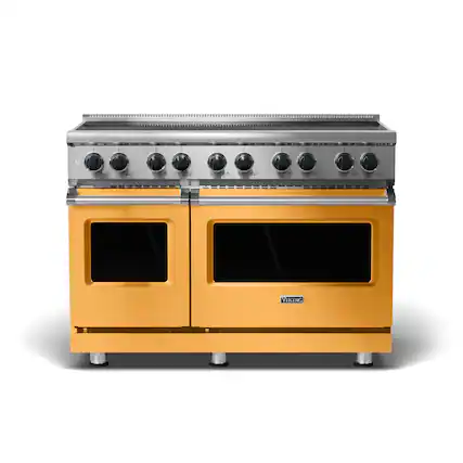 Front. Viking - 5 Series 48" Wide Freestanding Electric Induction Range - Daffodil.
