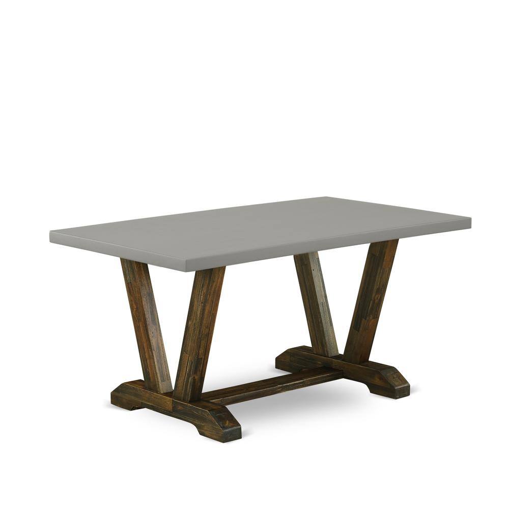 Back. East West Furniture - Dining Table Distressed Jacobean & Cement - Brown.