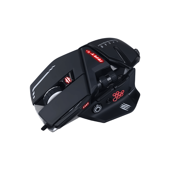 Left. Mad Catz - Mad Catz - R.A.T. 6+ Gaming Mouse 12000 DPI Optical Sensor 11 programmable buttons - Wired - Black - BLACK.