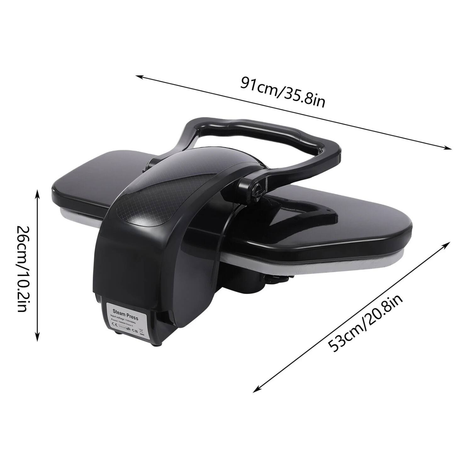 91 cm / 35.8 in  
26 cm / 10.2 in  
53 cm / 20.8 in