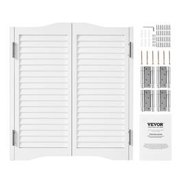 VEVOR - Double Saloon Doors, 36"W x 36" H Arched Top Interior Swinging Cafe Doors, Premium Pine Wood, with Hinges & Hardware Kit - White