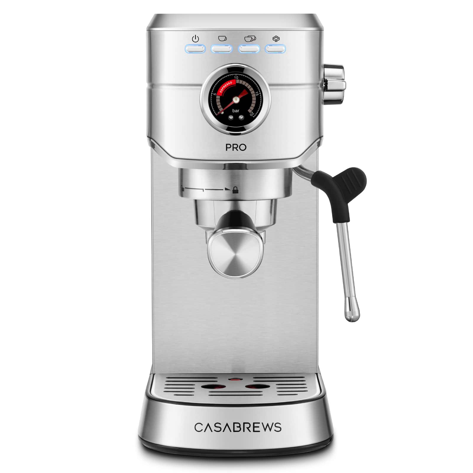 Casabrews - CM5418Pro 20-Bar Espresso Machine and Coffee Maker - Silver