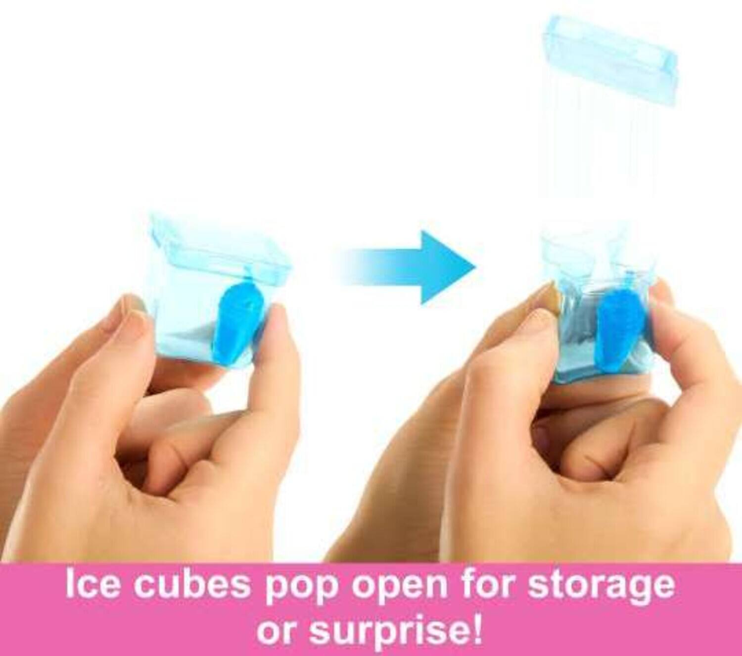Ice cubes pop open for storage or surprise!