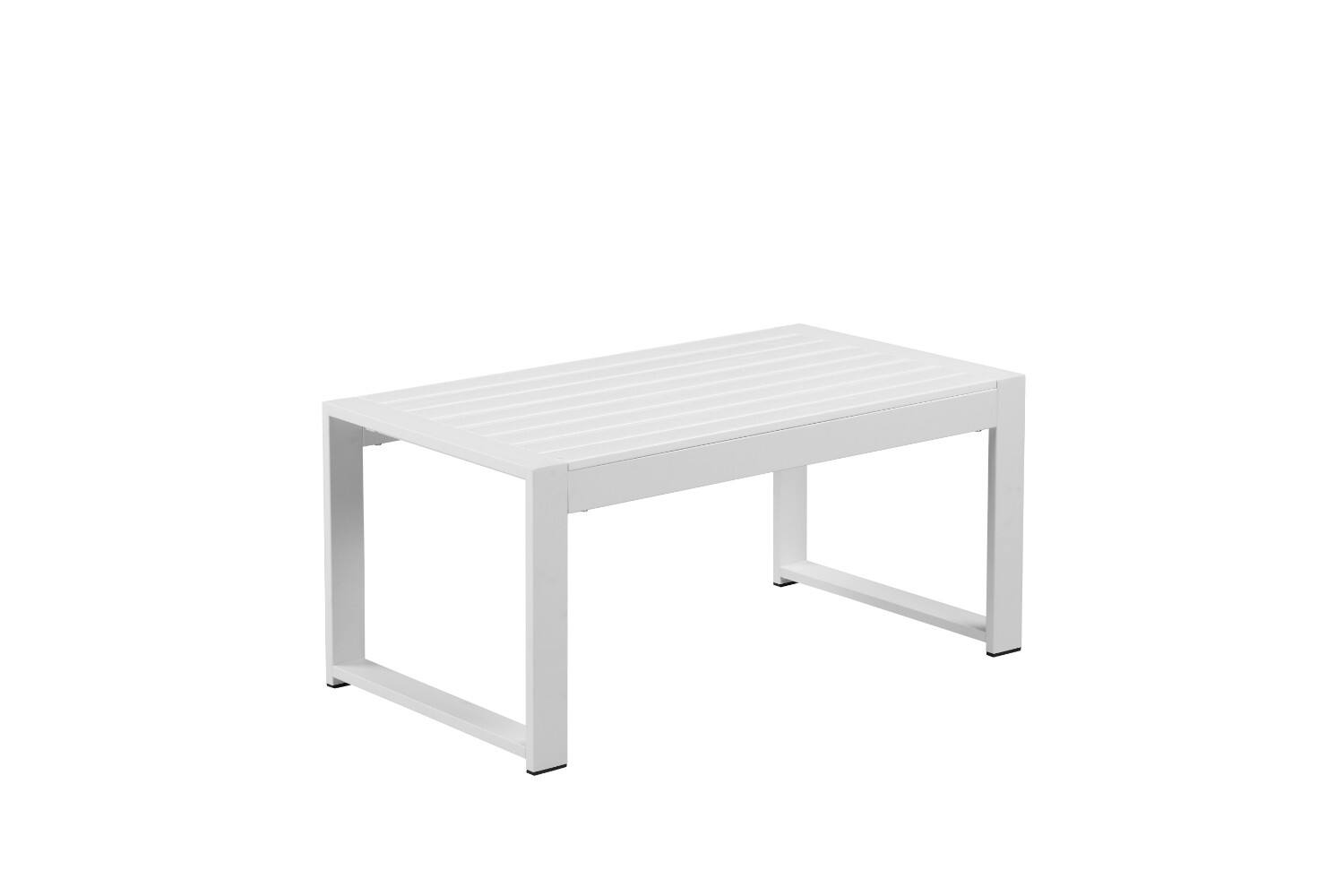 Angle. Manhattan Lane - Idyllicly Flawless Anodized Aluminum Coffee Table - WHITE.