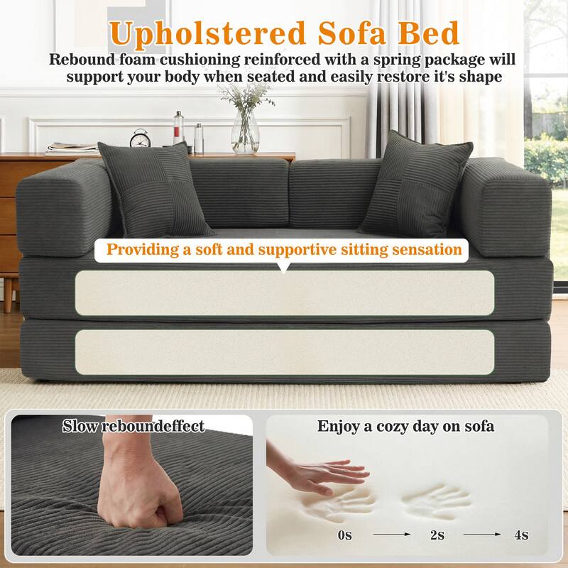 Upholstered Sofa Bed

Rebound foam cushioning reinforced with a spring package will support your body when seated and easily restore its shape. Providing a soft and supportive sitting sensation.

Slow rebound effect

Enjoy a cozy day on sofa

0s — 2s — 4s