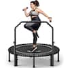 Front. FED Fitness - BCAN 48" Foldable Trampoline, 550lb Capacity,Fitness Rebounder with Adjustable Foam Handle - silver.