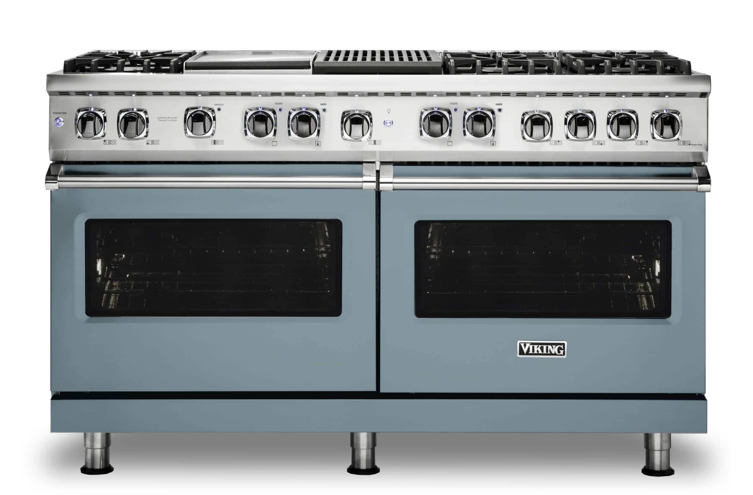 Viking - 5-Series Dual Fuel Self-Clean 60"W Sealed Burner Range - November Sky - Front_Zoom