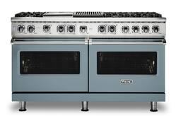 Viking - 5-Series Dual Fuel Self-Clean 60"W Sealed Burner Range - November Sky - Front_Zoom