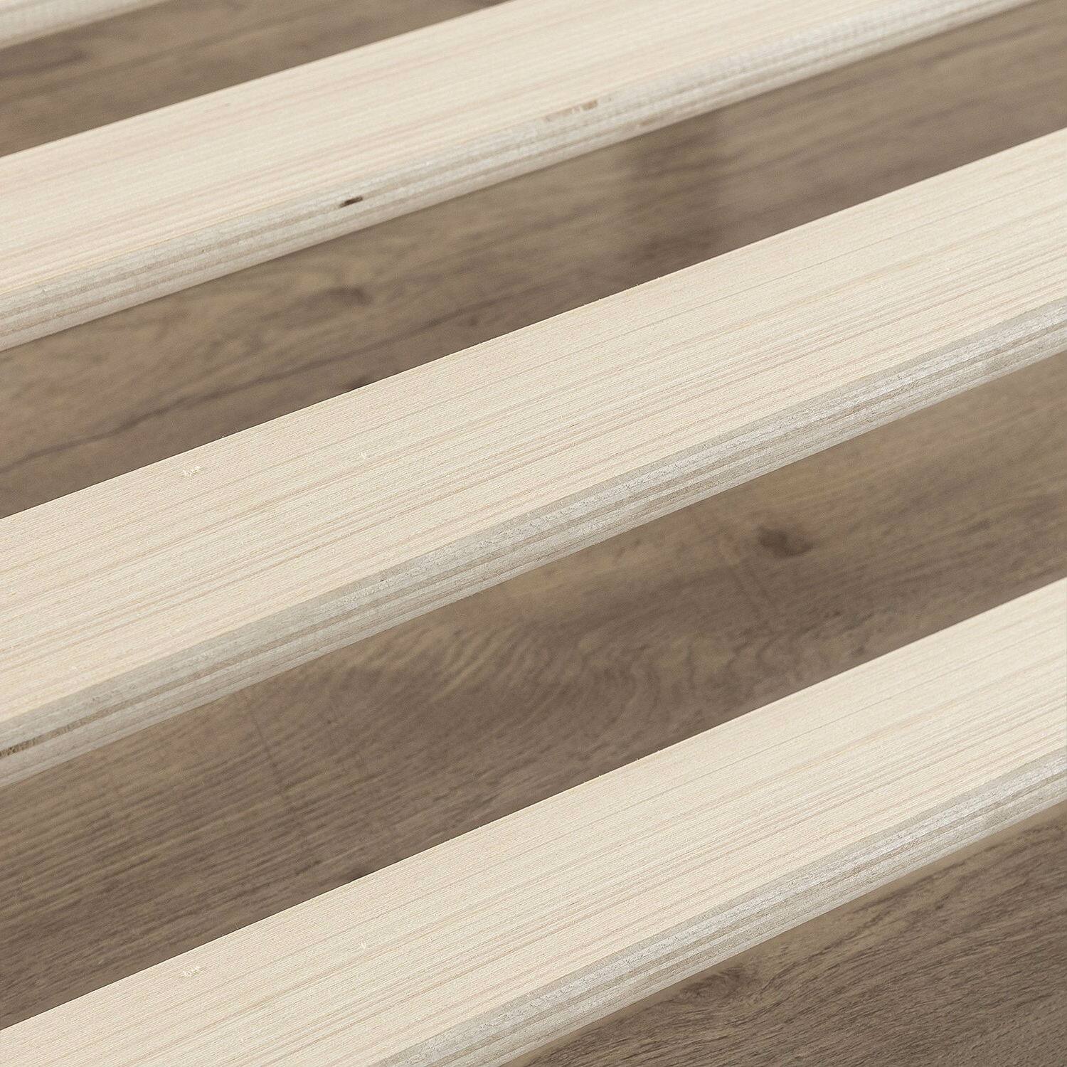 Back. Hivvago - Twin size 10-inch Low Profile Modern Metal Platform Bed Frame with Wooden Slats - Black.