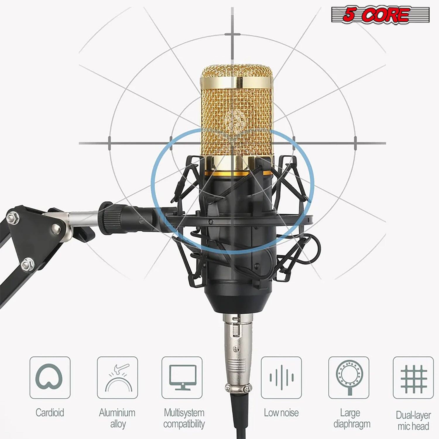 5 CORE

- Cardioid
- Aluminium alloy
- Multisystem compatibility
- Low noise
- Large diaphragm
- Dual-layer mic head
