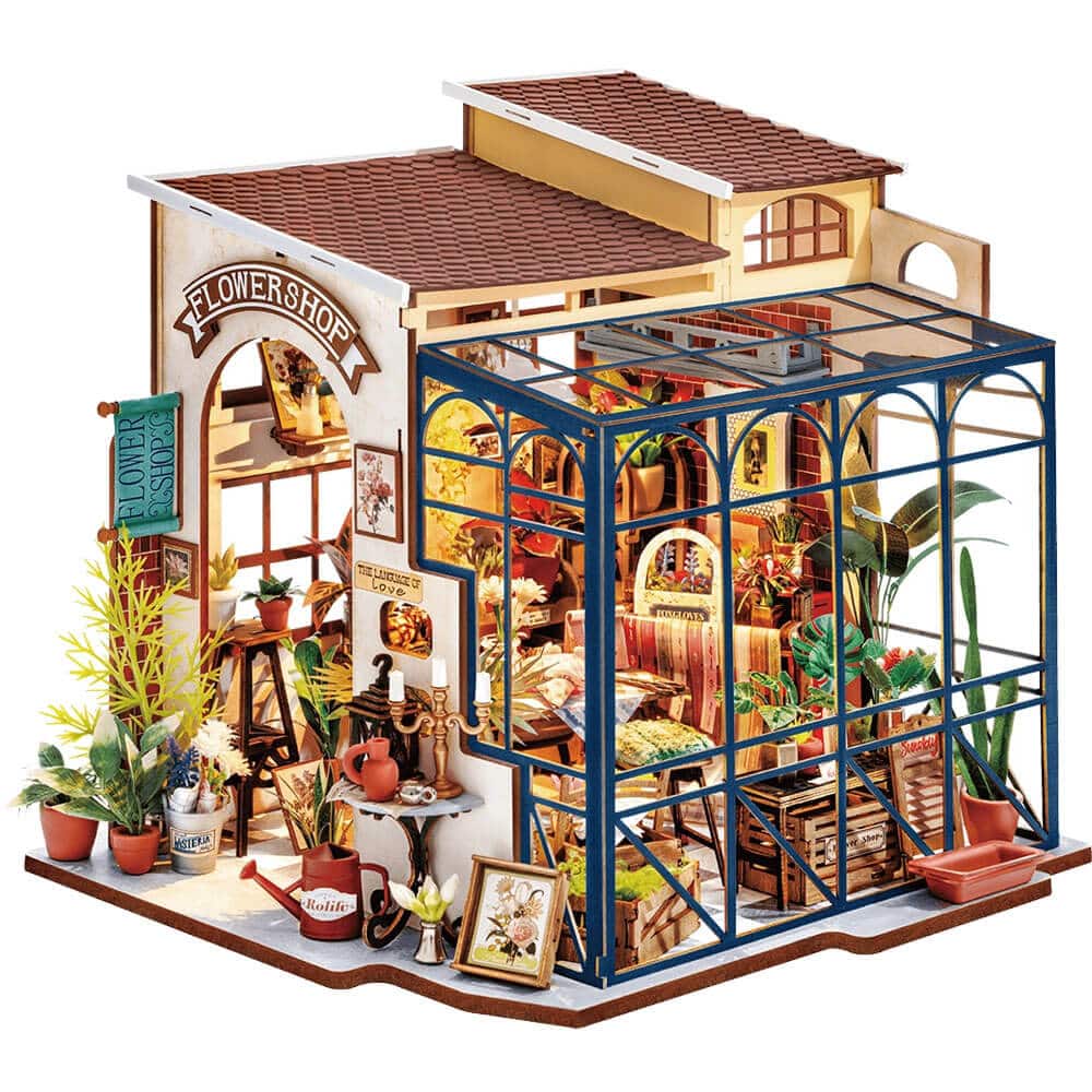 Rolife - DG145 DIY Miniature Dollhouse Kit - Emilys Flower Shop - Black