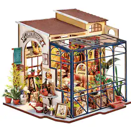 Rolife - DG145 DIY Miniature Dollhouse Kit - Emilys Flower Shop - Black
