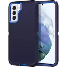 Front. Entronix - Entronix Case for Galaxy S21 - Triple-Layer Heavy Duty Protection - Blue.