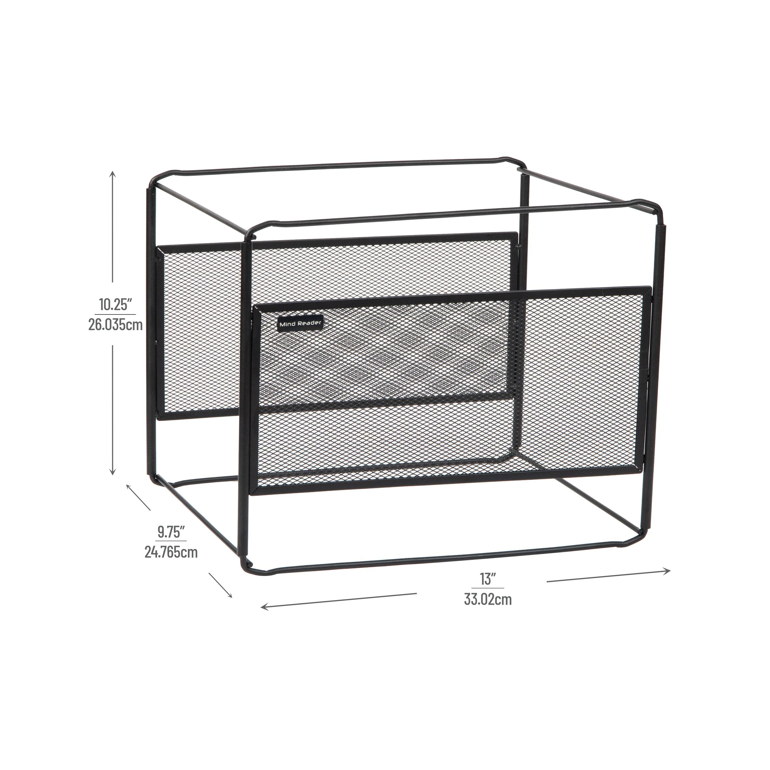 Alt View 12. Mind Reader - Hanging File Folder Organizer, Desktop Organizer, Storage, Office, Metal Mesh, 13"L x 9.75"W x 10.25"H - Black.