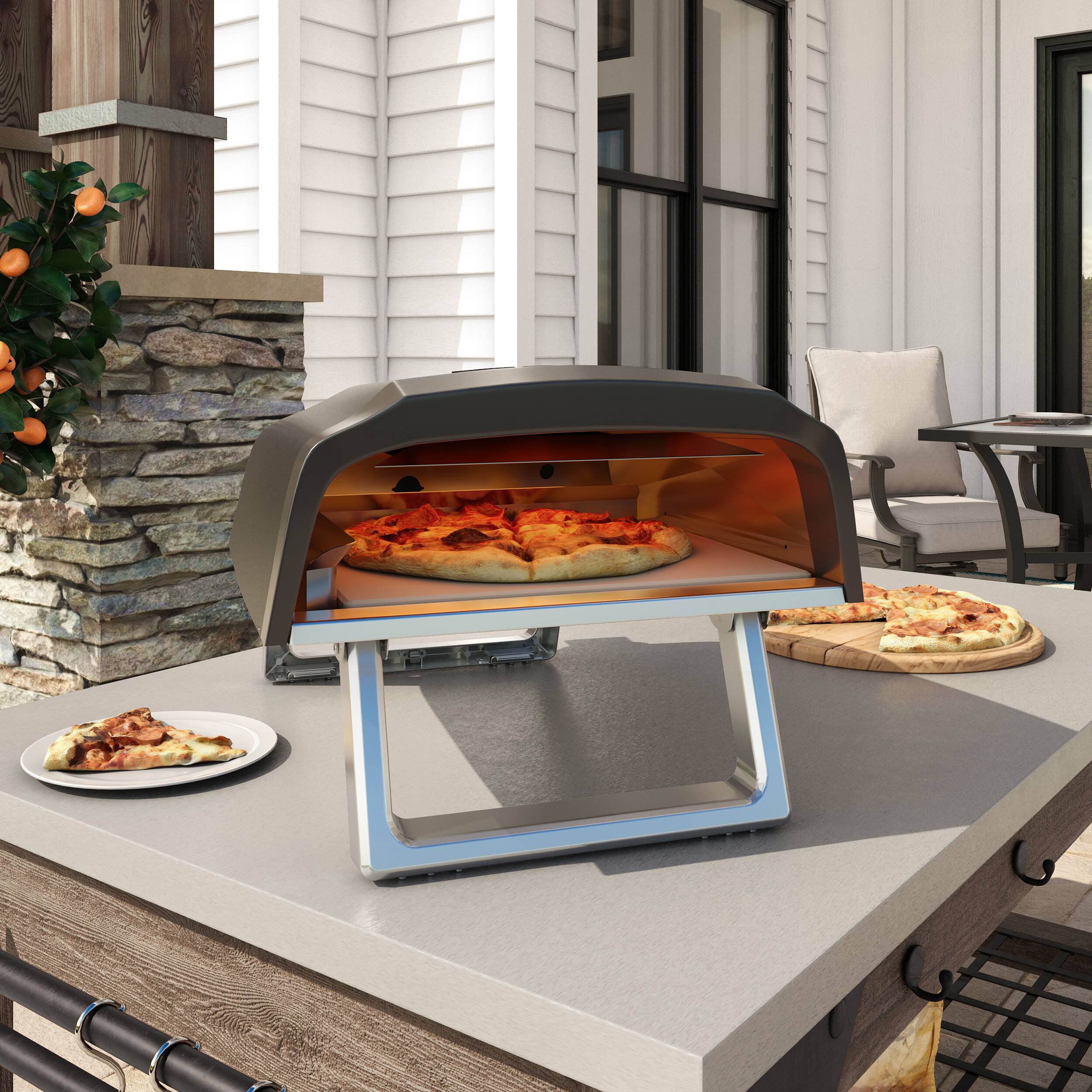 Alt View 2. Commercial Chef - Commercial Chef Pizza Oven Outdoor - 12" Propane Gas Portable Outside with Bundle (L-Shaped Burner) - Black.