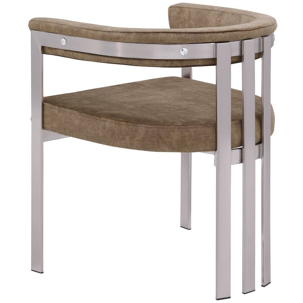 Alt View 4. Meridian Furniture - Marcello Brown Velvet Dining Chair, Set of 2 - Brown.