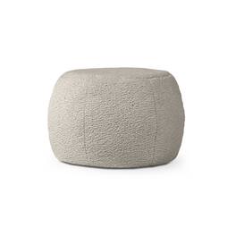 Jaxx - Ellis Ottoman Shearling Faux-Lamb Plush Pouf for Modern Interior Design, Small - Indigo