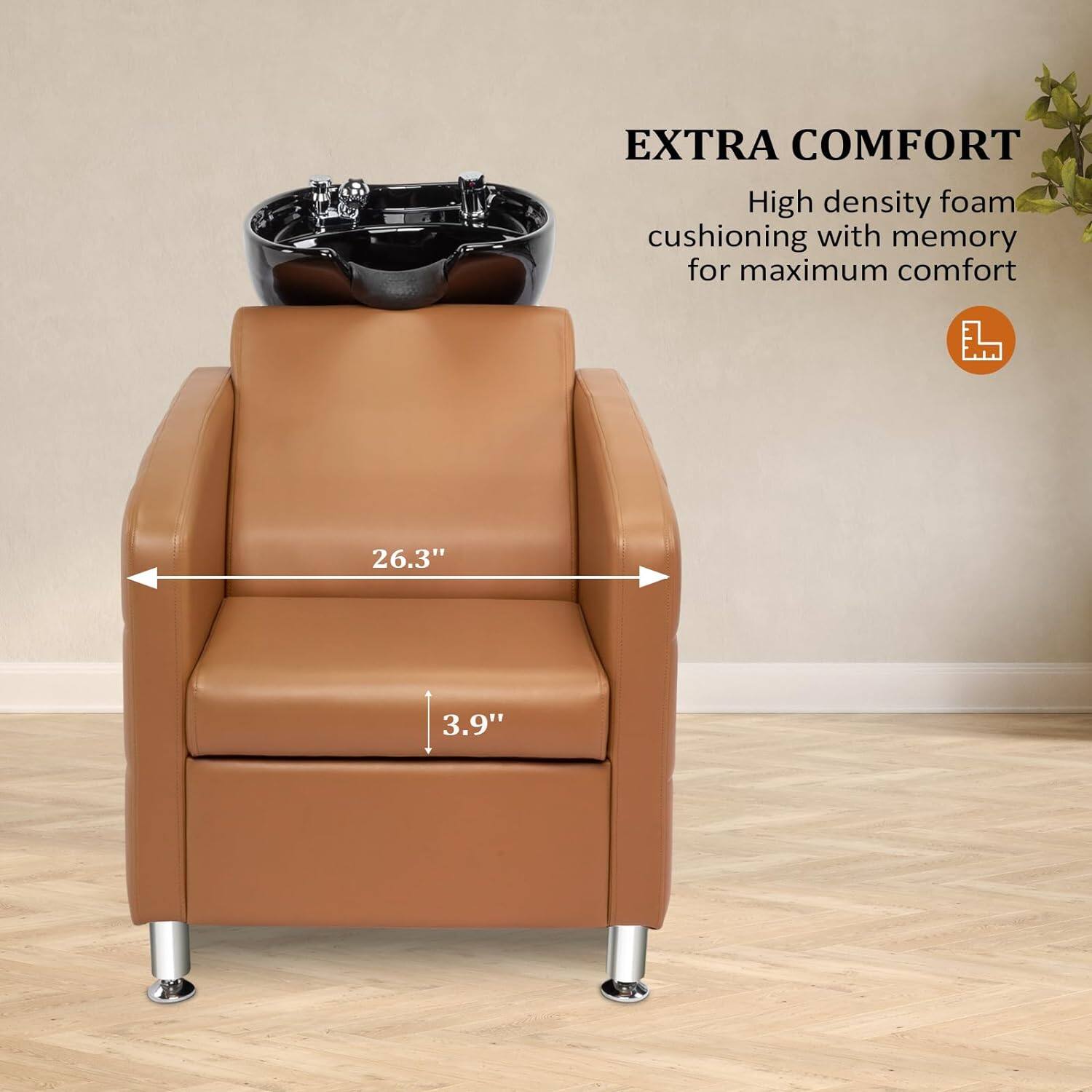 EXTRA COMFORT  
High density foam cushioning with memory for maximum comfort  
26.3"  
3.9"