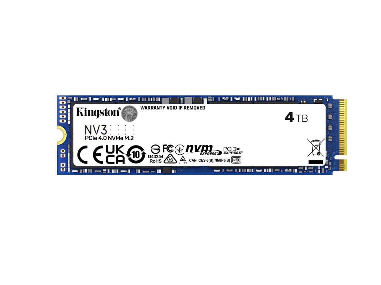 Kingston NV3 4 TB Solid State Drive M.2 2280 Internal PCI Express