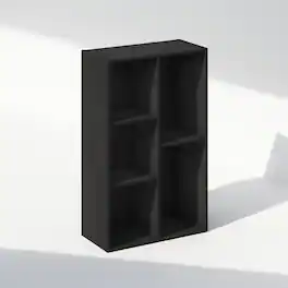 Furinno - Reed 5-Cube Open Shelf Multipurpose Closet & Clothing Storage, Storage Organizer - Blackwood