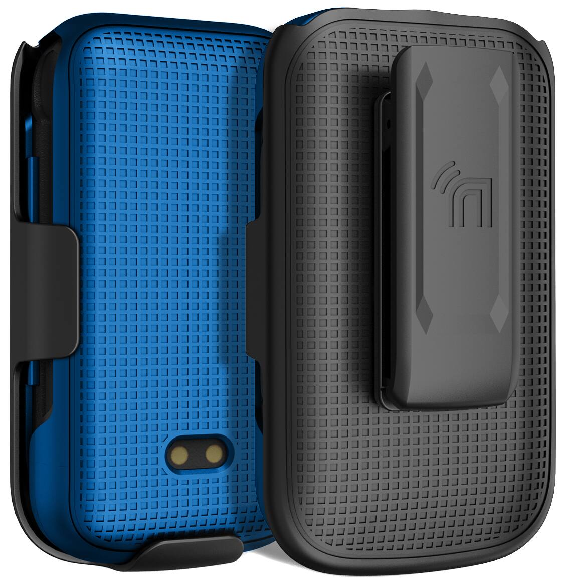 Alt View 3. Nakedcellphone - Case and Belt Clip Holster Combo for Sonim XP3plus 4G Flip Phone (XP3900, XP3plus, 2021) - Blue.