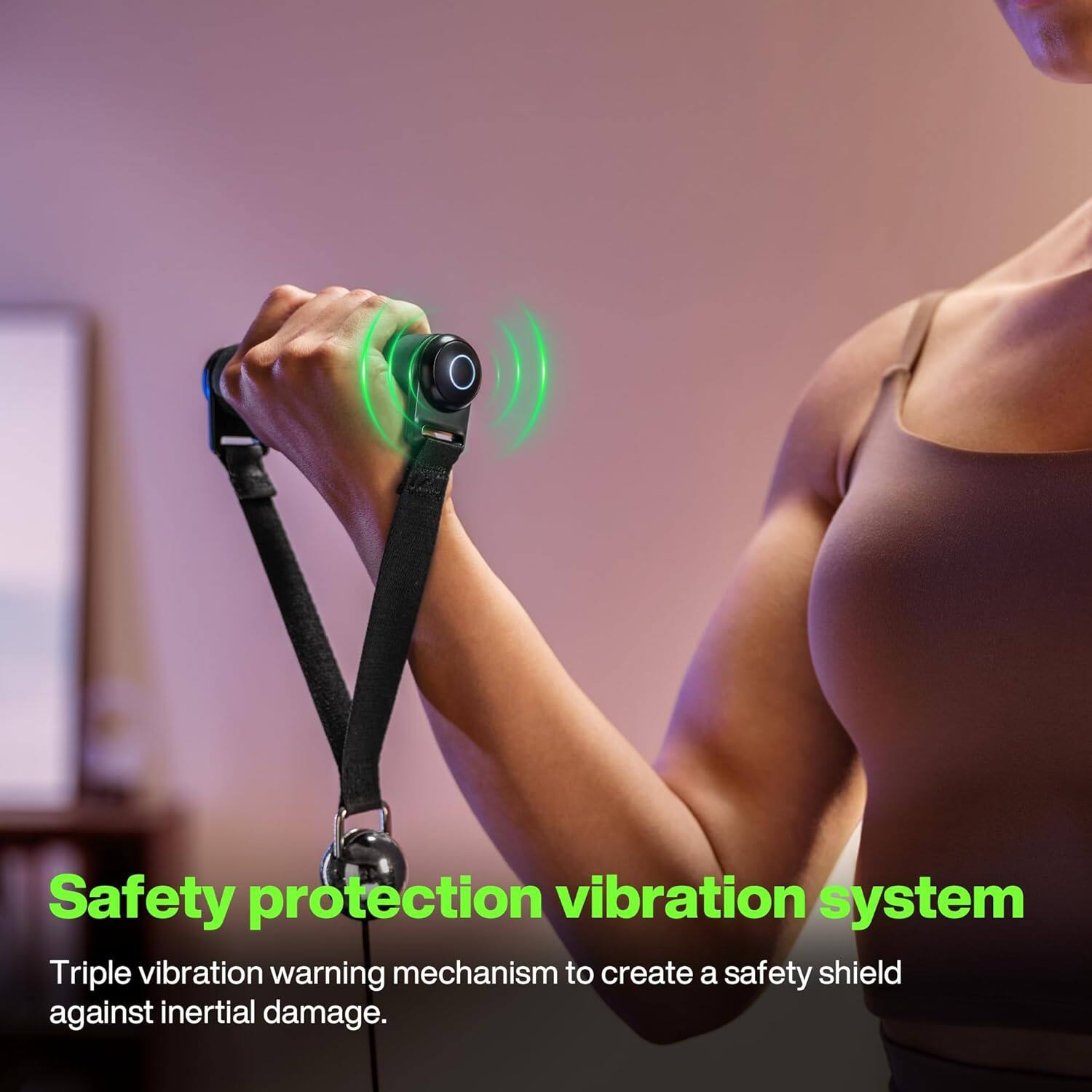 Safety protection vibration system  
Triple vibration warning mechanism to create a safety shield against inertial damage.
