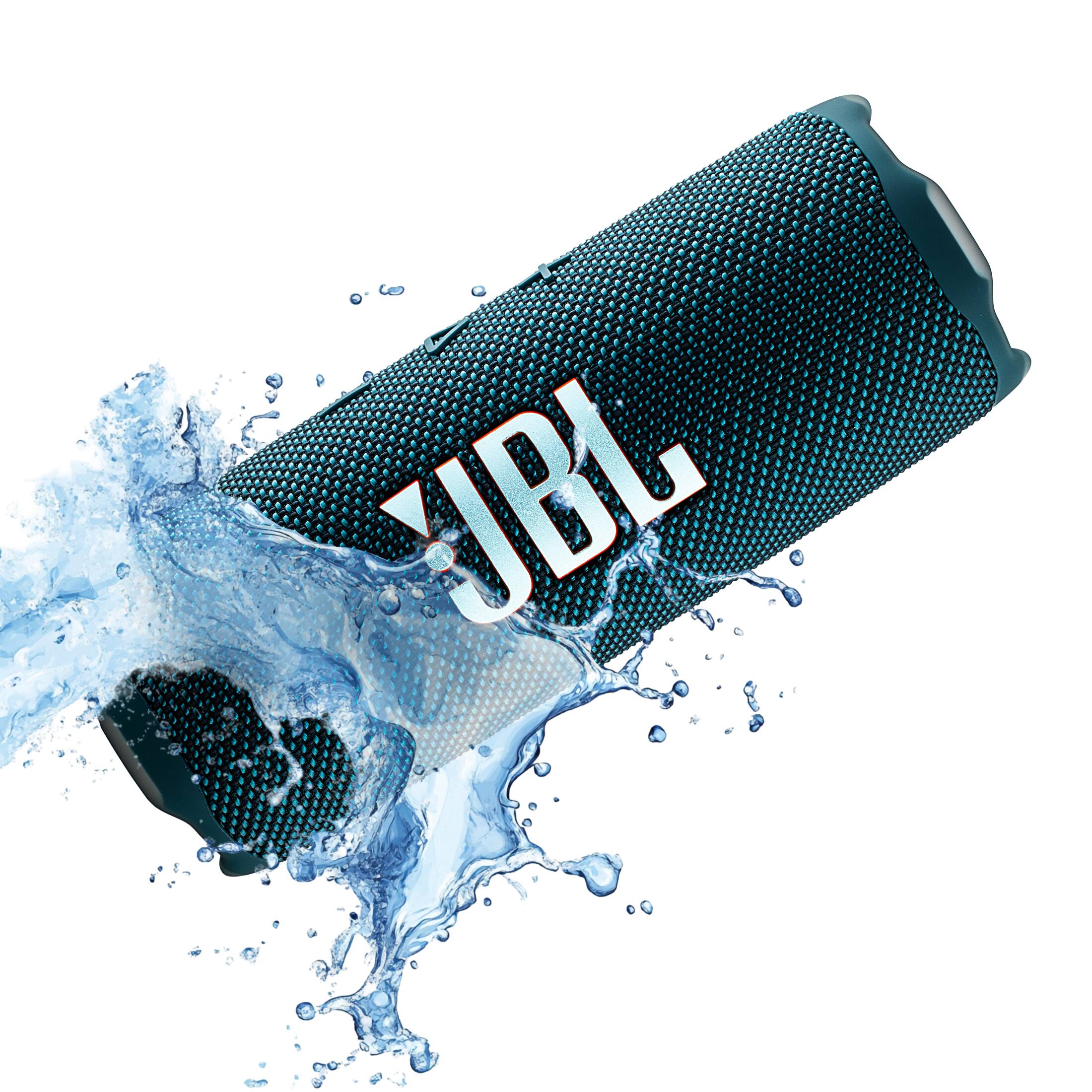 Alt View 6. JBL - JBL Flip 7 Portable Bluetooth Speaker (Blue), deep bass, IP68 waterproof, for home, Outdoors Bundle - Blue.