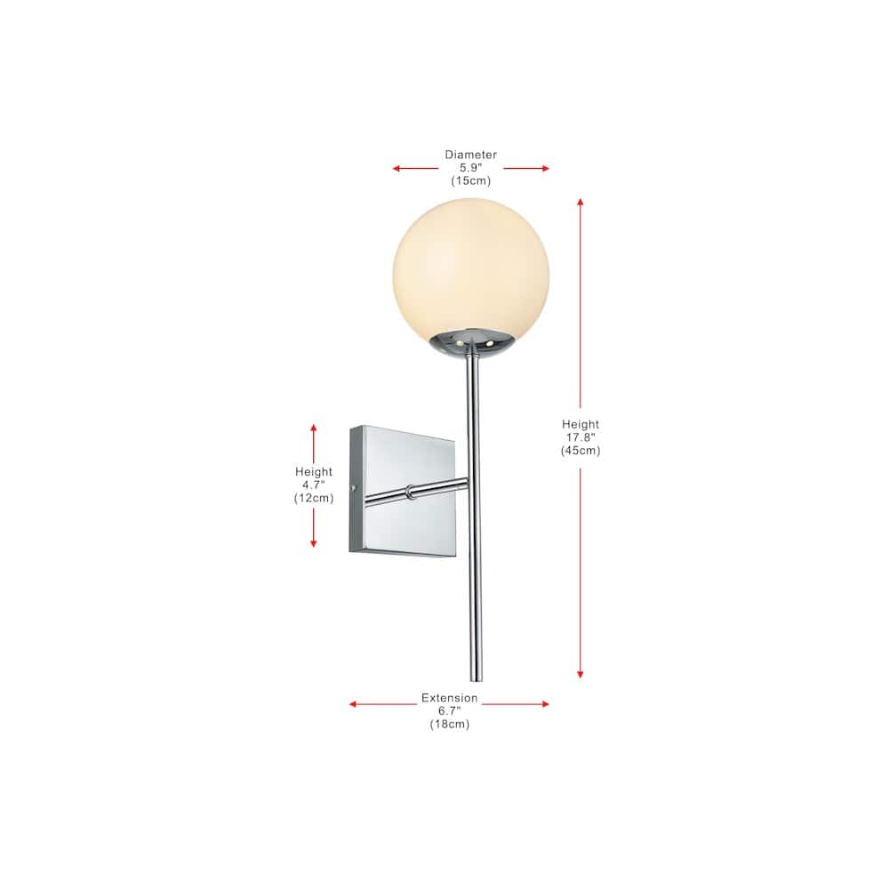 Living District - Neri 6 Inch Wall Sconce White Shade in Chrome - Chrome And White price history on PriceWatchPro