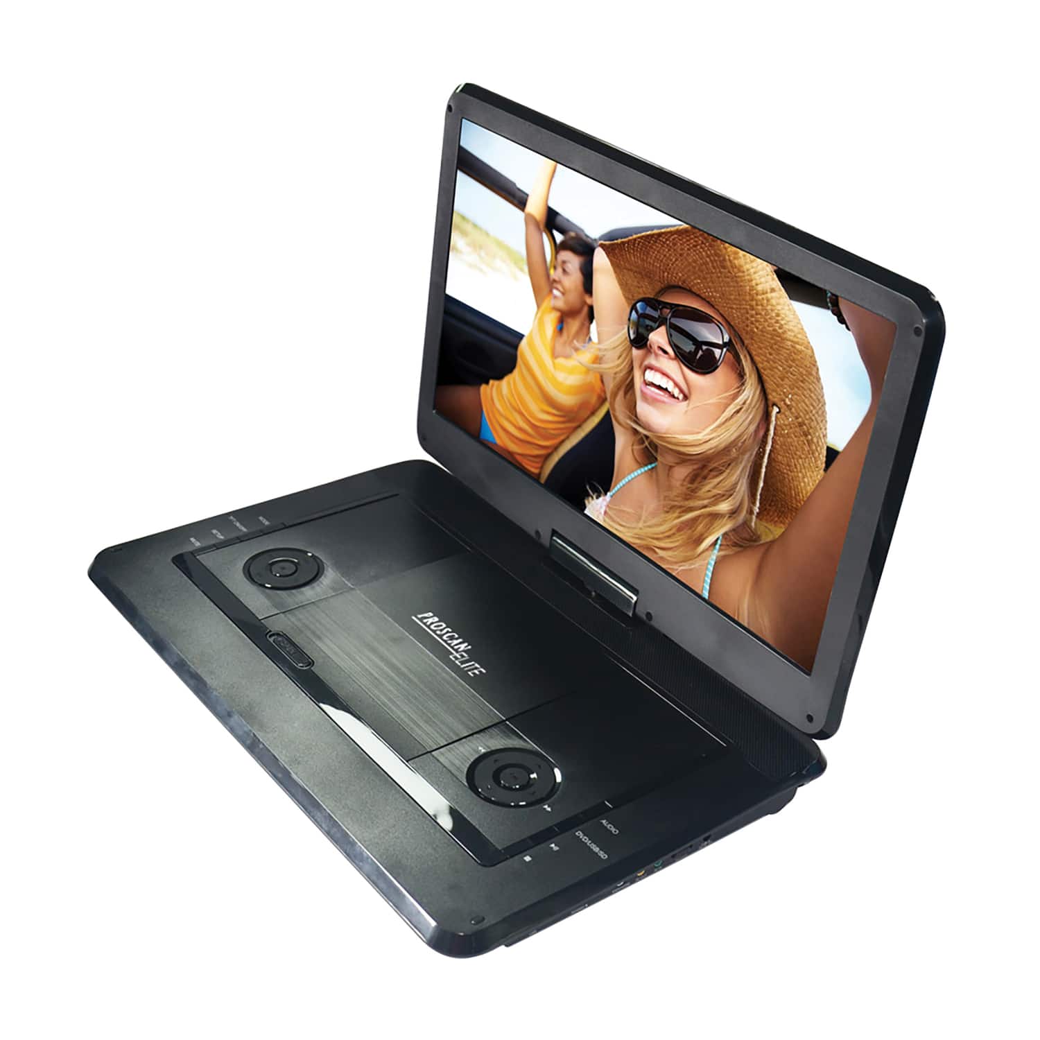 Proscan - Pedvd1566 Elite 15.6-in. Portable Dvd Player With Swivel Screen And Earbuds, Pedvd1566 - Black
