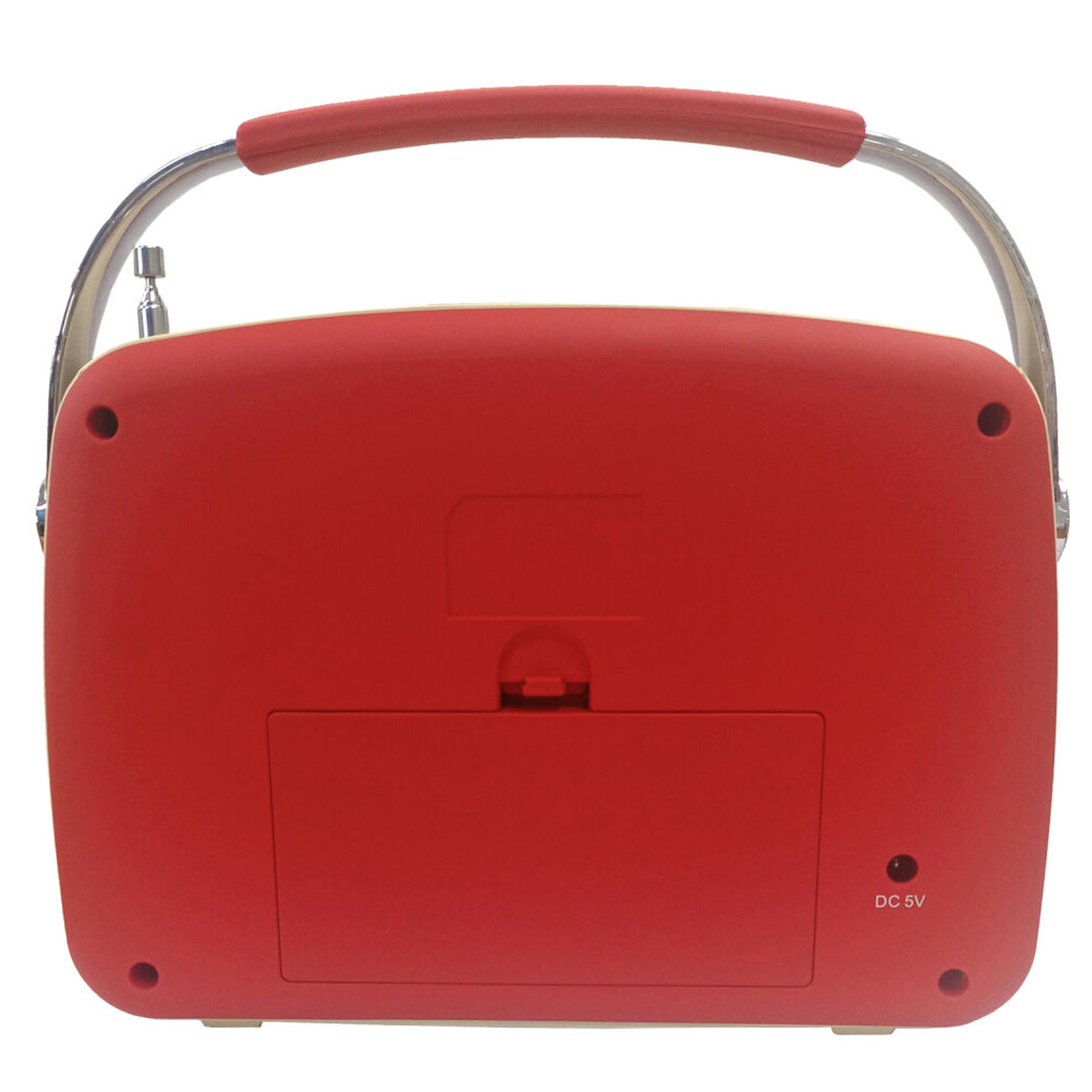 Alt View 2. Supersonic - Super Sonic Portable Rechargeable Bluetooth Retro Speaker in Red.