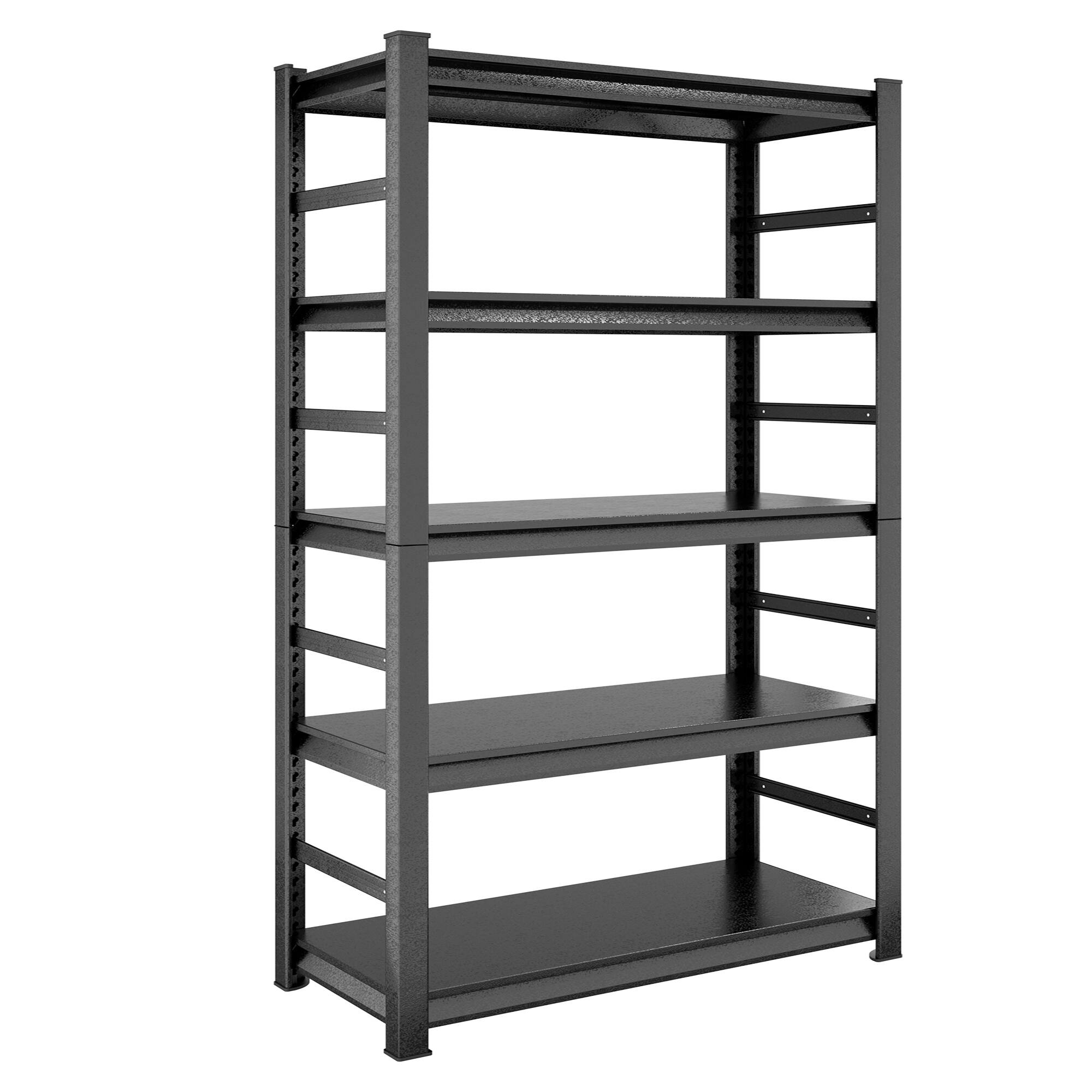 Lirago - 5-Tier Freestanding Shelving Units 2500LBS Capacity Utility Storage Shelves Metal Storage Shelves( 72-in H ) - Black