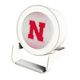 Keyscaper - Nebraska Huskers Linen Print Nightlight Charger & Bluetooth Speaker - White