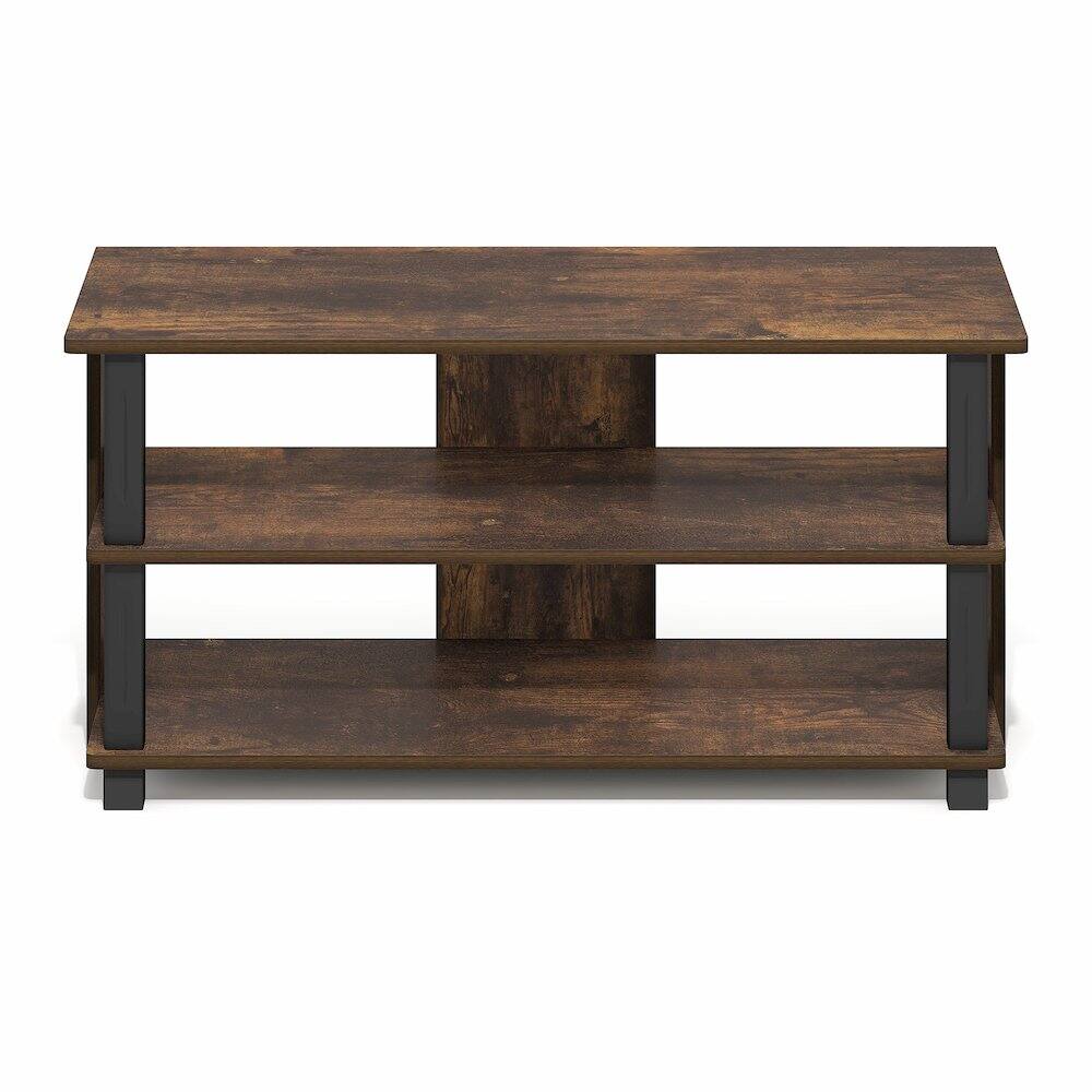 Left. Furinno - SULLY TV Stand, Entertainment Center with Open Shelf, TV Console for TV up to 40 Inch, Open Frame for Cable Management - Amber Pine/Black.