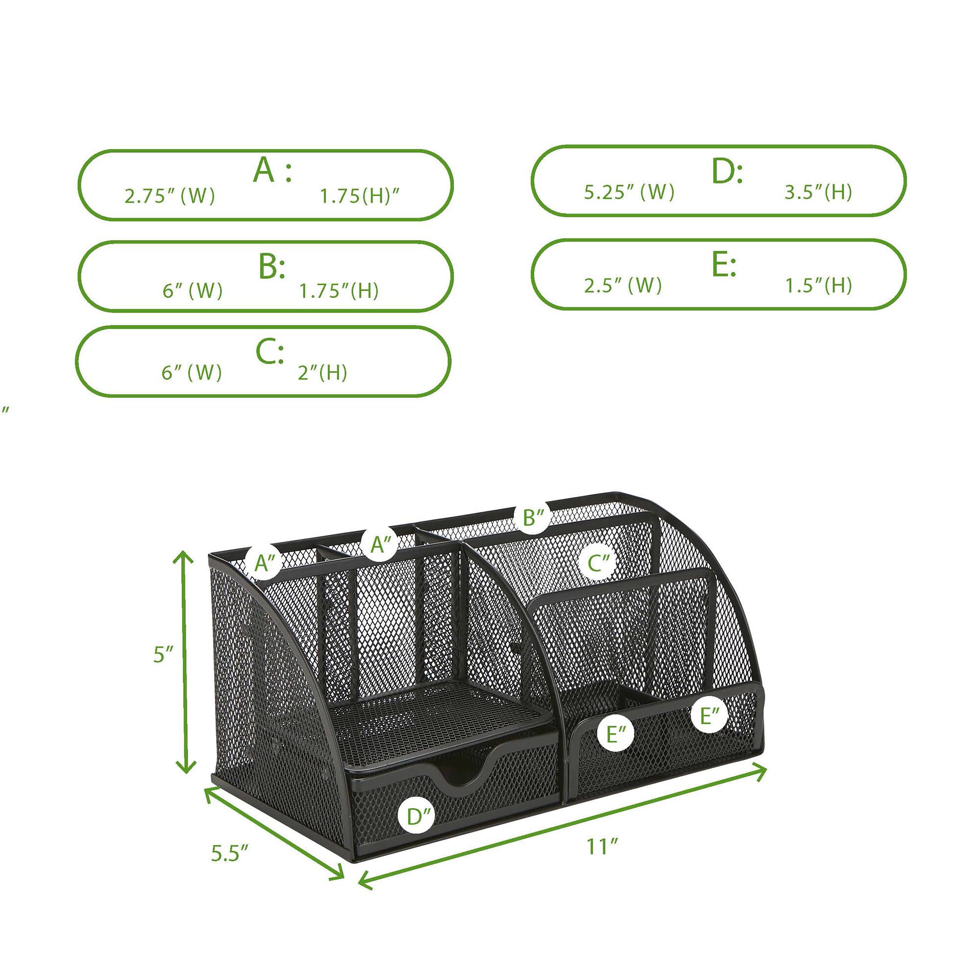 Alt View 12. Mind Reader - Desk Organizer 7 Compartment - Black.
