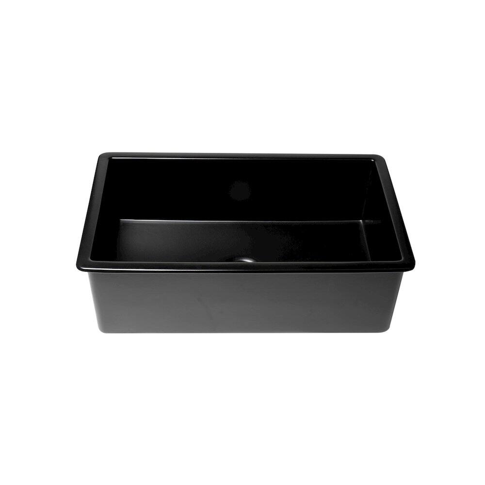 Alt View 6. Alfi - ALFI brand 32 x 19 Fireclay Single Bowl Undermount / Drop In Kitchen Sink with Grid - Black.