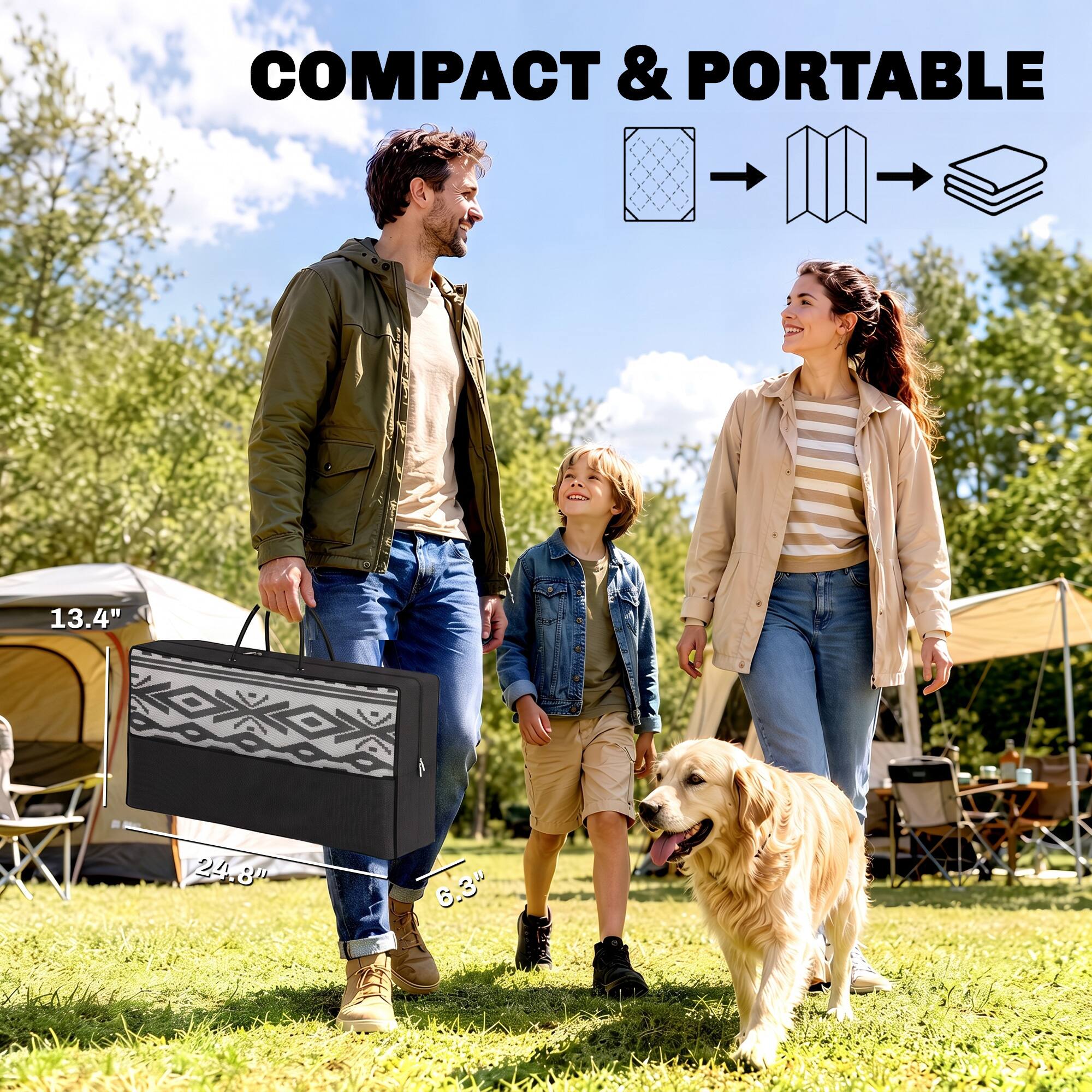 COMPACT & PORTABLE

13.4"
24.8"
6.3"