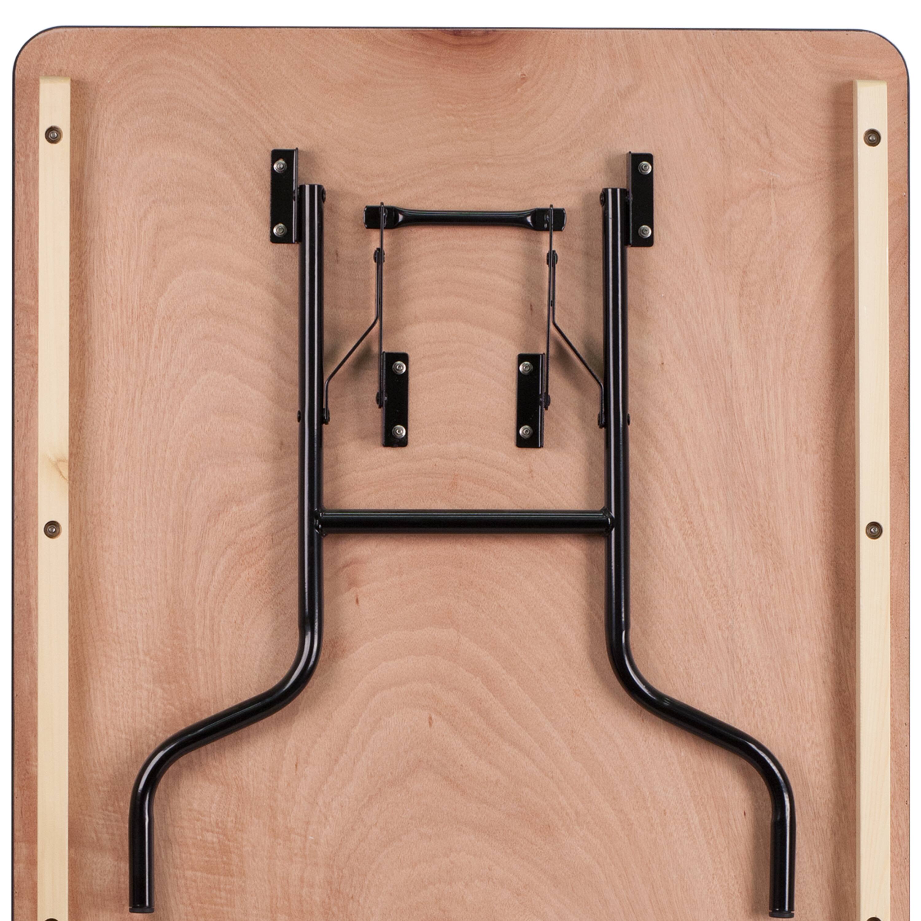Alt View 2. Emma + Oliver - 6-Foot Rectangular Wood Folding Banquet Table with Clear Coated Finished Top - Natural.