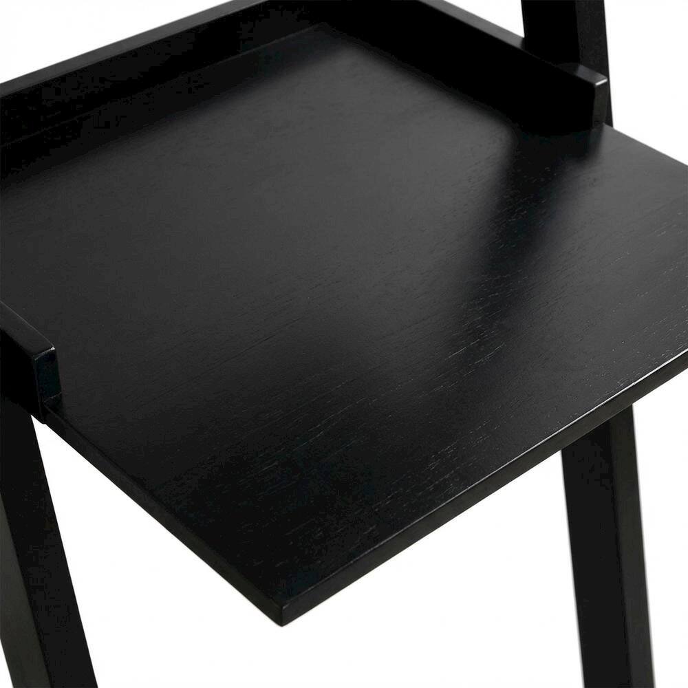 Left. FurniFact - Black Leaning Desk - Black.