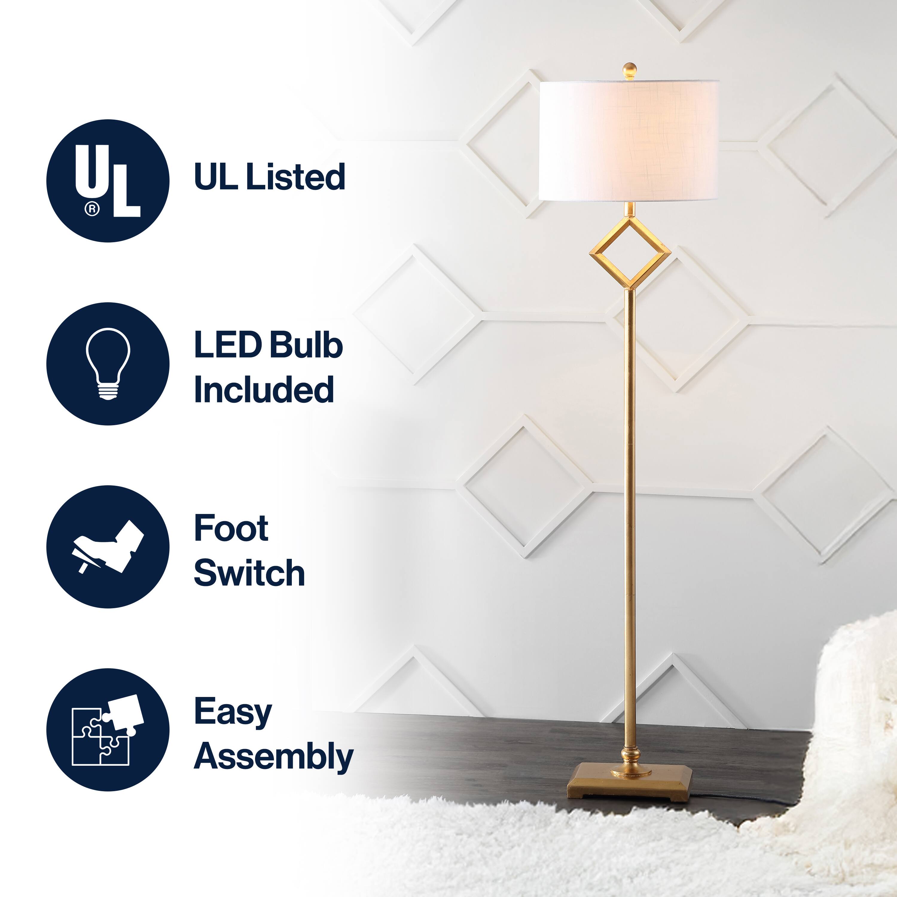 UL Listed LED Bulb Included Foot Switch Easy Assembly