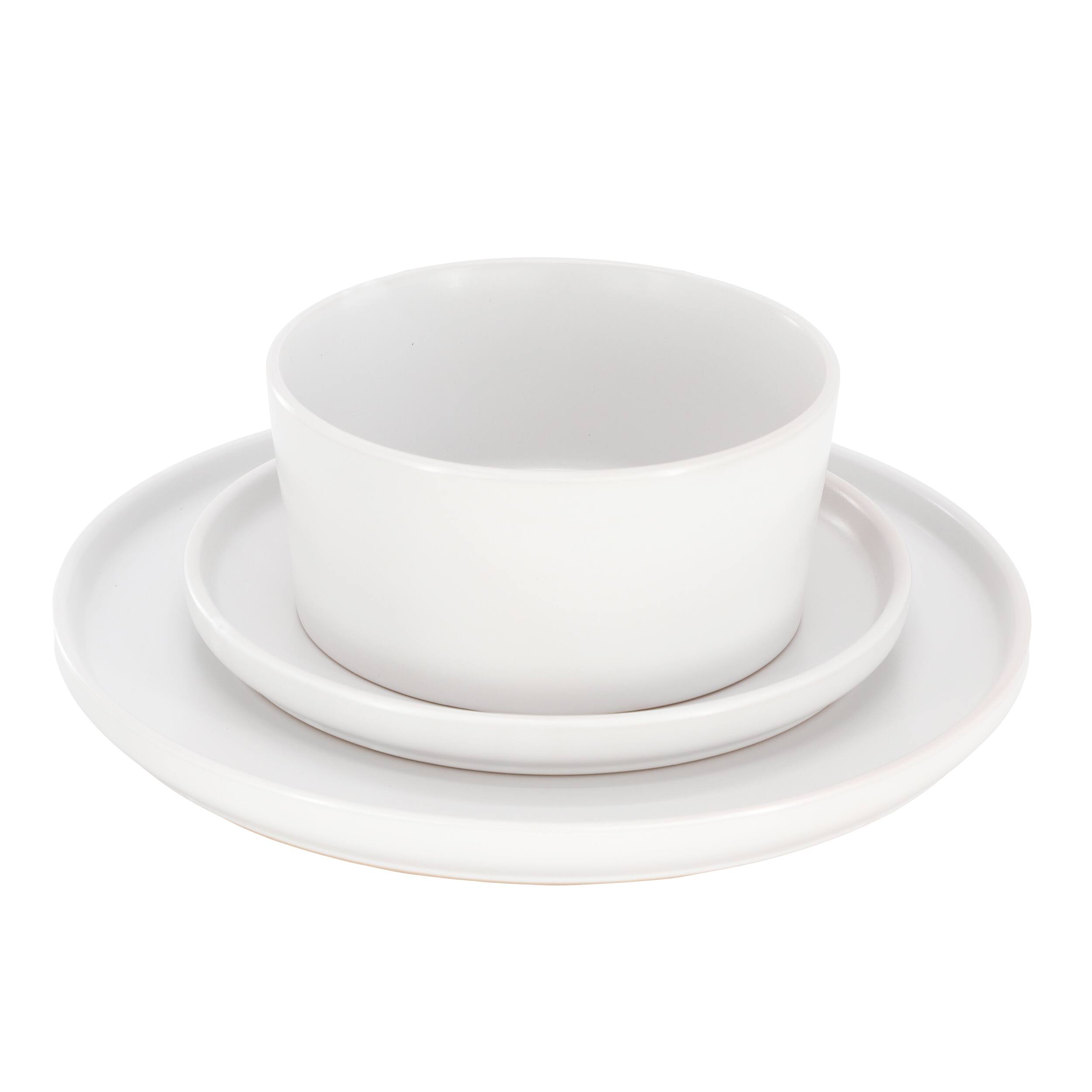 Alt View 2. Elama - Elama Josh 18 Piece Stoneware Dinnerware Set in Matte White - White.