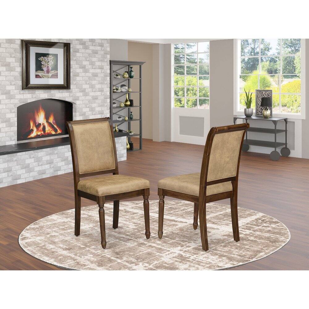 Alt View 1. East West Furniture - Modern Dining Chairs Set of 2 - Brown.