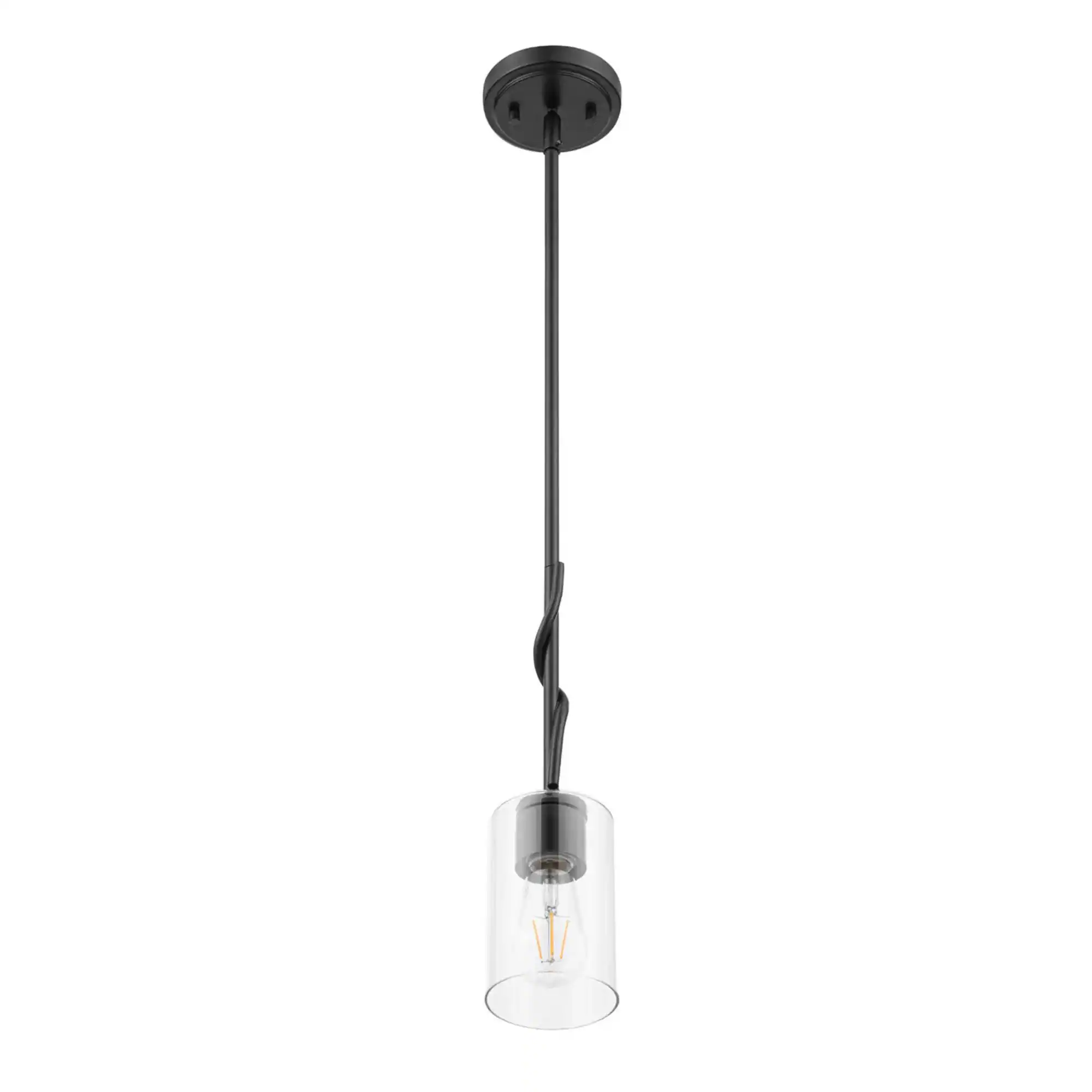 Front. Prominence Home - Prominence Home Lantier 1-Light Mini Pendant with Clear Glass, Matte Black.