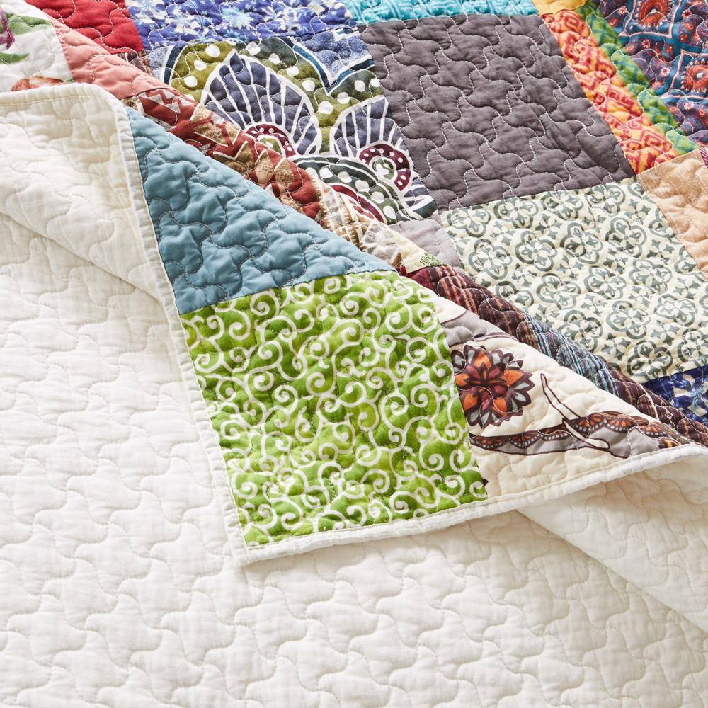Alt View 3. Greenland Home Fashions - Greenland Home Fashions Renee Upcycle Luxurious Ultra Soft Cotton Throw Blanket Multicolor 50" x 60" - Multicolor.