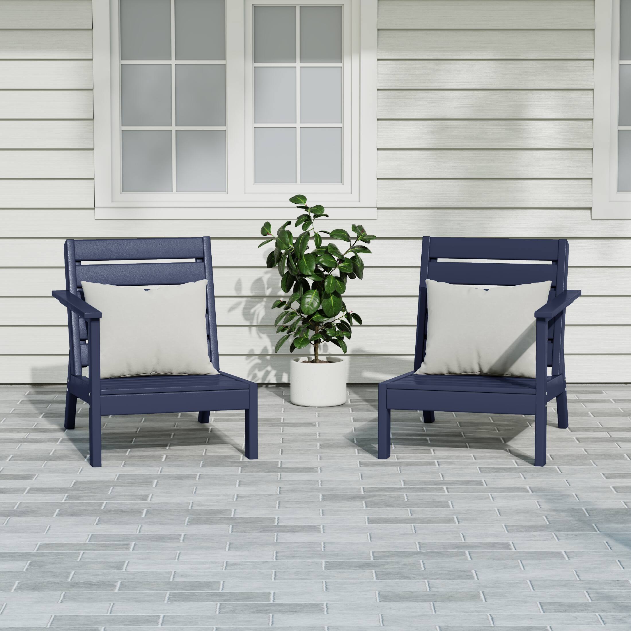 Angle. WestinTrends - WestinTrends Avalon Outdoor Patio HDPE Deep Seating Sectional Loveseat - Navy Blue.
