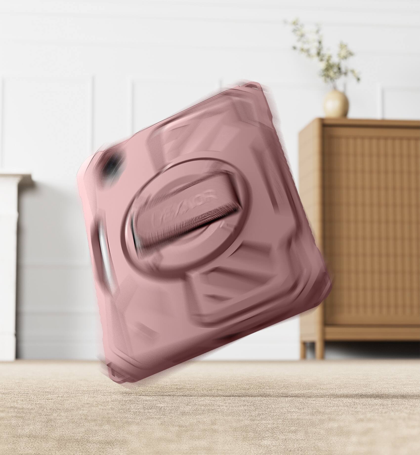 Alt View 2. Dexnor - Shockproof Case for iPad mini 7 (A17 Pro)/mini 6 2021 with 360° Rotating Hand Strap & Screen Protector,Full-Body Cover - Peony Pink.