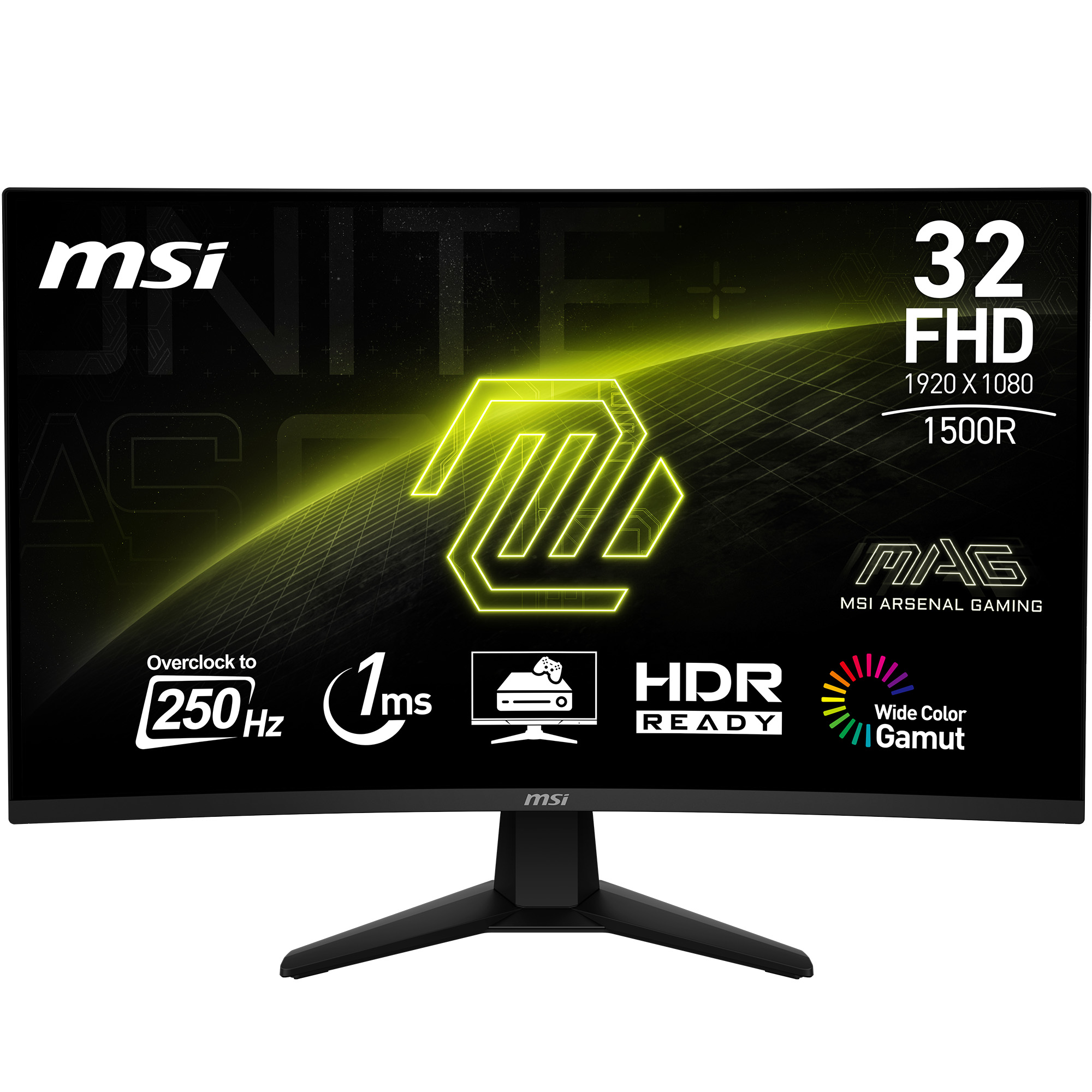 NITE msi 32 FHD 1920 X 1080 1500R A0 O MAG MSI ARSENAL GAMING Overclock to 250 1ms ms HDR Wide Color Gamut msi