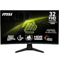 MSI - MAG 32C6X 32" LCD FHD 250Hz 1ms Adaptive Sync Gaming Monitor with HDR ready (DisplayPort, HDMI) - Metallic Black - Front_Zoom