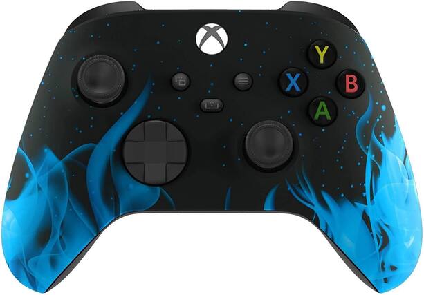 Front. Custom Controllerzz - Custom Wireless Controller for Xbox Series X|S, Xbox One, & PC - Blue Flame.