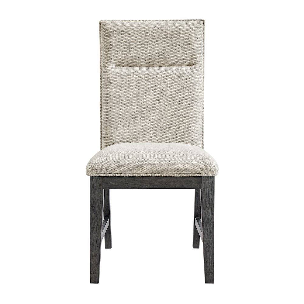 Back. Picket House Furnishings - Edge Dining Chair with Light Grey Fabric in Espresso - Espresso.