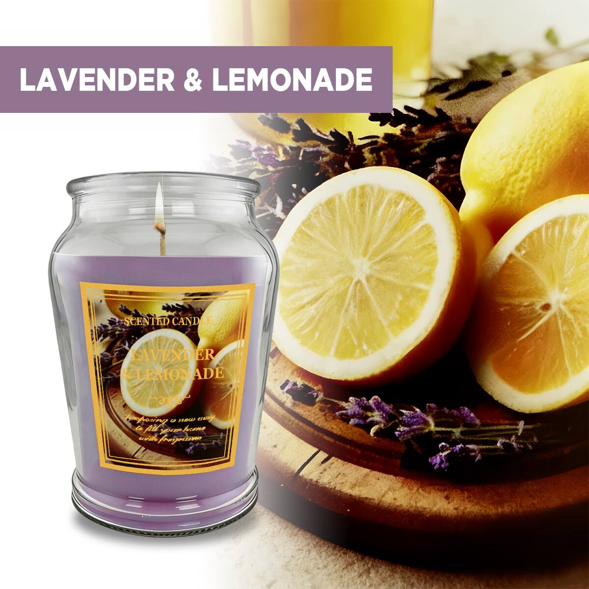 LAVENDER & LEMONADE SCENTED CANDLE

LAVENDER & LEMONADE

2006 young - HE Baly G Au scer boame svd fragatim